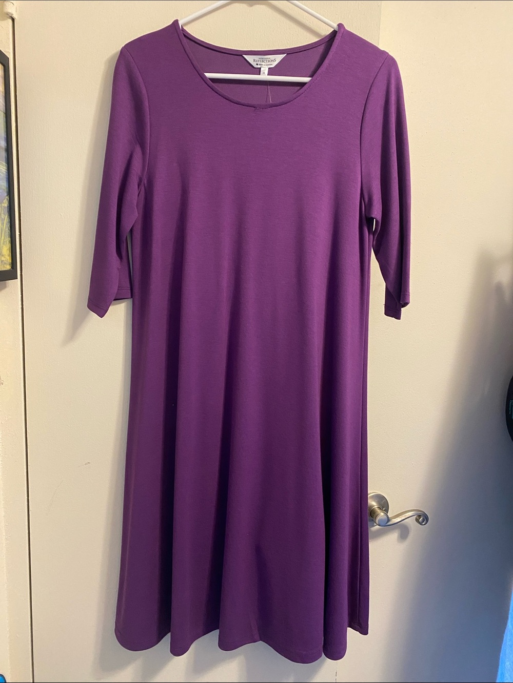 Northern Reflections Purple Scoop-Neck Midi Dress NWT M - Picture 2 of 13